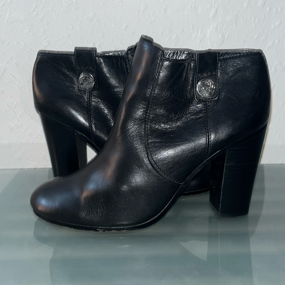 Coach leather heeled booties